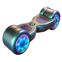 picturesque mysterious classic Futuristic hoverboard with glowing lights NO BACKGROUND with Transparent Background. museum quality png