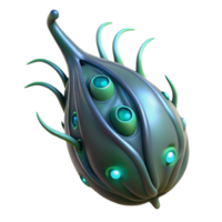 extraordinary sought-after Alien seed pod with bioluminescent markings and tendrils NO BACKGROUND with Transparent Background. png