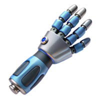 exemplary avant-garde High-tech prosthetic arm with bionic hand NO BACKGROUND with Transparent Background. high resolution png
