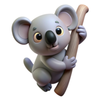 extraordinary exemplary A koala, clinging to a tree branch. NO BACKGROUND with Transparent Background. png