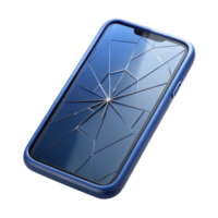 tranquil picturesque Broken smartphone screen, cracked glass NO BACKGROUND with Transparent Background. masterfully captured png