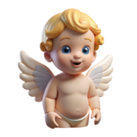 dramatic memorable A Cherub, small, winged baby angel, NO BACKGROUND with Transparent Background. png