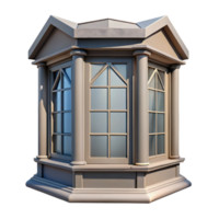 iconic rustic Sketch of a bay window NO BACKGROUND with Transparent Background. studio quality png