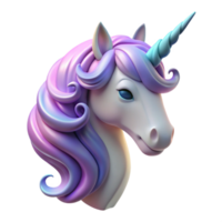 sumptuous bold elegant Mystical unicorn head, flowing mane, spiraled horn, NO BACKGROUND with Transparent Background. luxury png