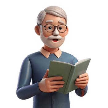 vibrante renascimento pensativo Senior homem lendo livro não fundo com transparente fundo. 8k png