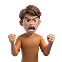 ethereal enchanting Angry young man, clenched fists, NO BACKGROUND with Transparent Background. refined png