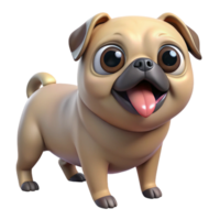 impressive mysterious art deco A playful pug dog, NO BACKGROUND with Transparent Background. detailed png