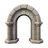 harmonious stunning Stone archway, Romanesque style, NO BACKGROUND with Transparent Background. masterfully captured png
