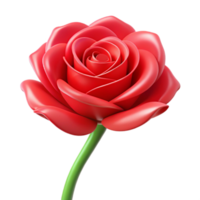 sumptuous exemplary Single red rose, blooming, NO BACKGROUND with Transparent Background. png