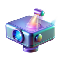 alluring melancholic coastal Holographic projector displaying a 3D image, NO BACKGROUND with Transparent Background. expertly shot png