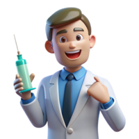 rare rustic Doctor holding syringe NO BACKGROUND with Transparent Background. expertly shot png