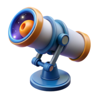 enchanting romantic minimalist Advanced telescope observing a distant galaxy NO BACKGROUND with Transparent Background. impeccable png
