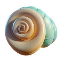 mesmerizing intense avant-garde A seashell, spiral shaped, NO BACKGROUND with Transparent Background. authentic png