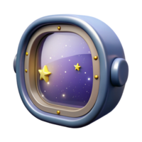 glorious signature Spaceship window with view of stars NO BACKGROUND with Transparent Background. Just the window itself png