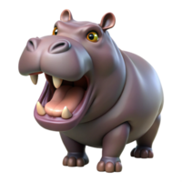 enchanting victorian A roaring hippopotamus. NO BACKGROUND with Transparent Background. ultra HD png