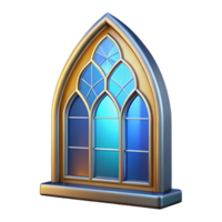 Maravilhoso inesquecível arquitetônico Renderização do uma manchado vidro janela não fundo com transparente fundo. png