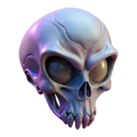 hypnotic joyful retro Alien skull, bony, unusual shape, intricate details. NO BACKGROUND with Transparent Background. masterfully captured png