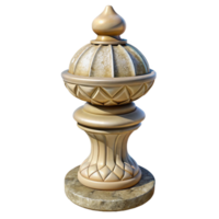 mesmerizing whimsical renaissance Stone finial, decorative ornament, NO BACKGROUND with Transparent Background. expertly shot png