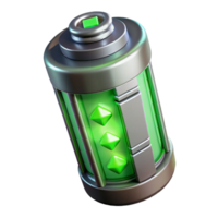 exquisite whimsical futuristic Advanced power cell with glowing green energy. NO BACKGROUND with Transparent Background. ultra HD png