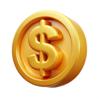 hypnotic minimalist A single, stylized dollar sign made of gold coins. NO BACKGROUND with Transparent Background. professional png