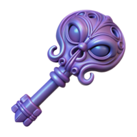 passionate stunning Alien key with intricate carvings. NO BACKGROUND with Transparent Background. artisan png