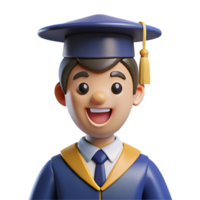 exquisite remarkable Happy graduate in cap and gown, NO BACKGROUND with Transparent Background. png