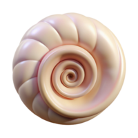 ethereal magnificent Seashell spiral NO BACKGROUND with Transparent Background. 4K png