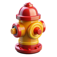 pristine dreamy renaissance Fire hydrant, red and yellow, NO BACKGROUND with Transparent Background. sharp png