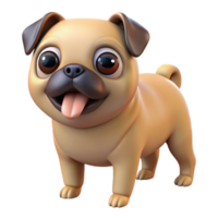 wonderful surreal A playful pug dog, NO BACKGROUND with Transparent Background. studio quality png