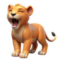 picturesque remarkable A yawning lion cub, NO BACKGROUND with Transparent Background. png