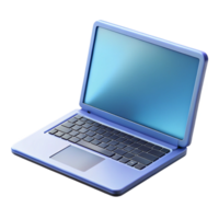 exquisite distinctive Laptop computer, open, blank screen NO BACKGROUND with Transparent Background. png