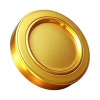 exquisite impressionist A single Gold Coin, gleaming and circular, NO BACKGROUND with Transparent Background. gallery standard png