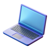 pristine modern Laptop computer, open screen, NO BACKGROUND with Transparent Background. genuine png