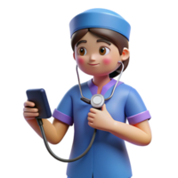 majestic exceptional Nurse checking blood pressure NO BACKGROUND with Transparent Background. png