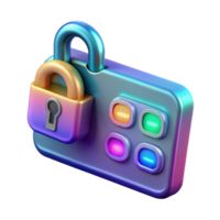 elegant remarkable Futuristic keycard with holographic security code NO BACKGROUND with Transparent Background. png