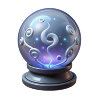 intense glorious Crystal ball, swirling mist, magical symbols, NO BACKGROUND with Transparent Background. luxury png