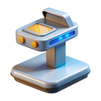 inspired retro Advanced scanning device with digital readout NO BACKGROUND with Transparent Background. expertly shot png