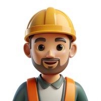 unforgettable traditional Construction worker with hard hat NO BACKGROUND with Transparent Background. flawless png