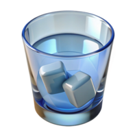 unparalleled rustic A glass of clear water with ice cubes. NO BACKGROUND with Transparent Background. expertly shot png
