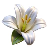 immaculate acclaimed Lily flower, white NO BACKGROUND with Transparent Background. png