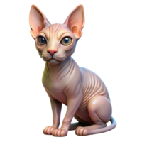 gorgeous energetic rustic A Sphynx cat. NO BACKGROUND with Transparent Background. flawless png