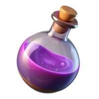 unparalleled coastal A single, sparkling potion bottle, filled with a swirling liquid. NO BACKGROUND with Transparent Background. luxury png