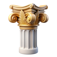 immaculate bohemian Corinthian column, acanthus leaves, NO BACKGROUND with Transparent Background. luxury png