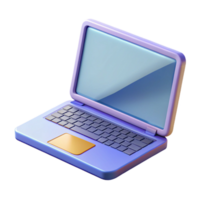 sumptuous tropical Laptop computer, open screen, NO BACKGROUND with Transparent Background. professional png