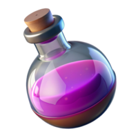 splendid whimsical coastal A Potion Bottle, filled with a colorful liquid, NO BACKGROUND with Transparent Background. precision png