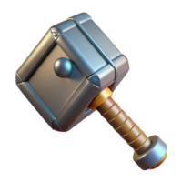 vibrant distinguished Thor's Hammer, Mjolnir, NO BACKGROUND with Transparent Background. png