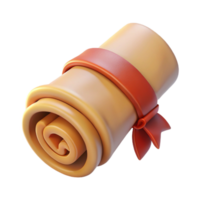 dramatic urban Ancient scroll, rolled up, tied with ribbon, wax seal, NO BACKGROUND with Transparent Background. 4K png