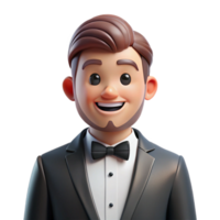 ethereal dramatic Groom in a tuxedo, NO BACKGROUND with Transparent Background. artisan png
