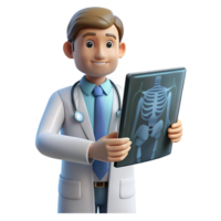 inspired abstract Doctor examining x-ray NO BACKGROUND with Transparent Background. original png