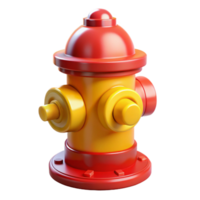 gorgeous quintessential Fire hydrant, red and yellow, NO BACKGROUND with Transparent Background. png
